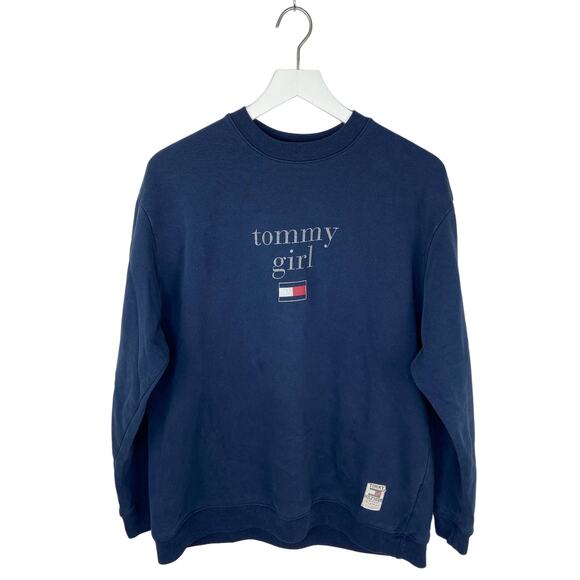 Tommy Girl Tommy Hilfiger Blue Crewneck Sweatshirt - Women's SIze L - Picture 1 of 4